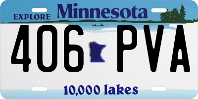 MN license plate 406PVA