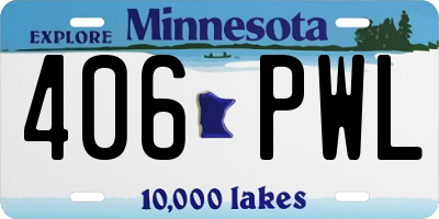 MN license plate 406PWL