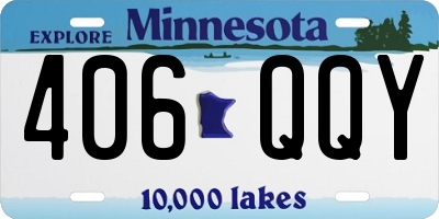 MN license plate 406QQY