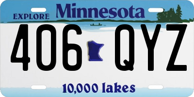 MN license plate 406QYZ