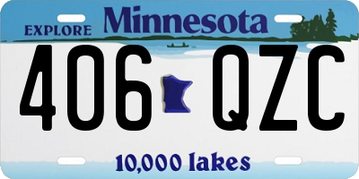 MN license plate 406QZC