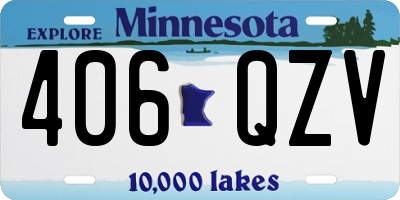 MN license plate 406QZV