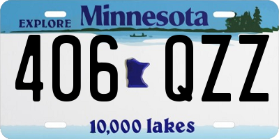 MN license plate 406QZZ