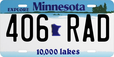 MN license plate 406RAD