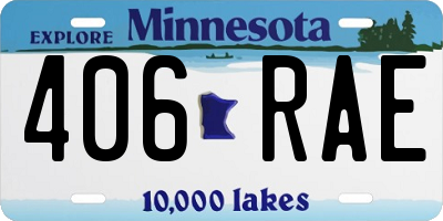 MN license plate 406RAE