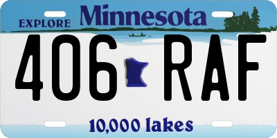 MN license plate 406RAF