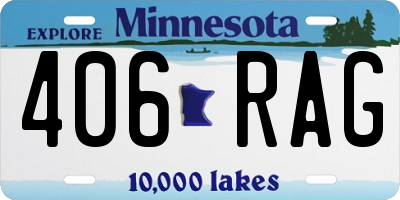 MN license plate 406RAG