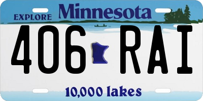 MN license plate 406RAI