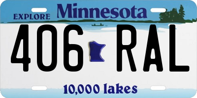 MN license plate 406RAL