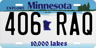 MN license plate 406RAQ