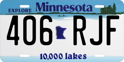 MN license plate 406RJF