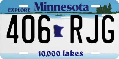 MN license plate 406RJG