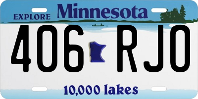 MN license plate 406RJO