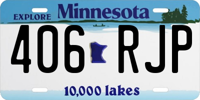 MN license plate 406RJP