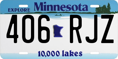 MN license plate 406RJZ