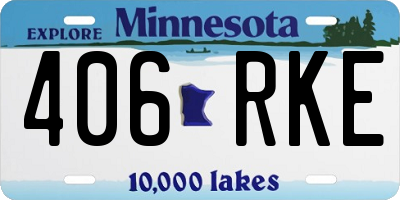 MN license plate 406RKE