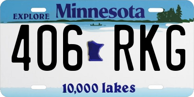 MN license plate 406RKG