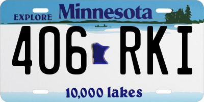 MN license plate 406RKI