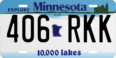 MN license plate 406RKK
