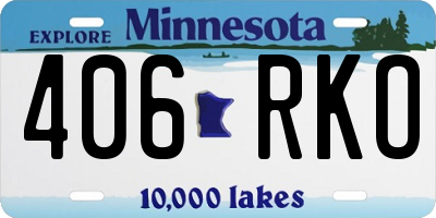 MN license plate 406RKO
