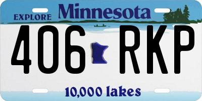 MN license plate 406RKP