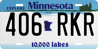 MN license plate 406RKR
