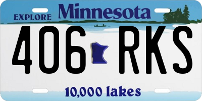 MN license plate 406RKS