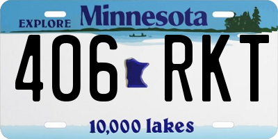 MN license plate 406RKT