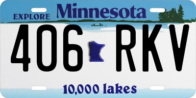 MN license plate 406RKV