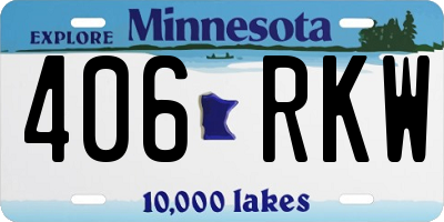 MN license plate 406RKW