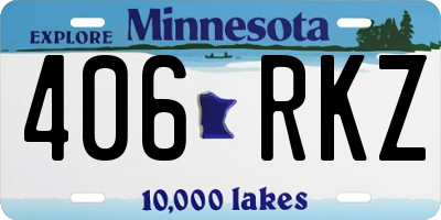 MN license plate 406RKZ