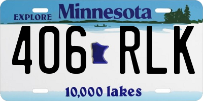 MN license plate 406RLK