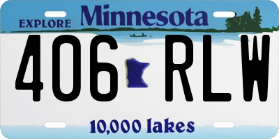 MN license plate 406RLW