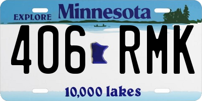MN license plate 406RMK