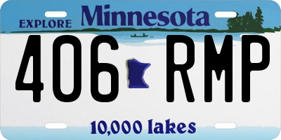 MN license plate 406RMP