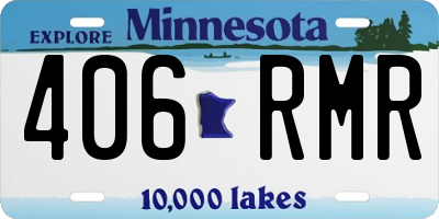 MN license plate 406RMR