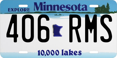 MN license plate 406RMS