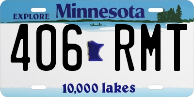 MN license plate 406RMT
