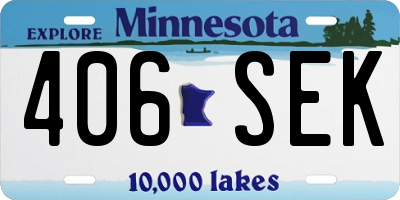 MN license plate 406SEK