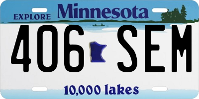 MN license plate 406SEM