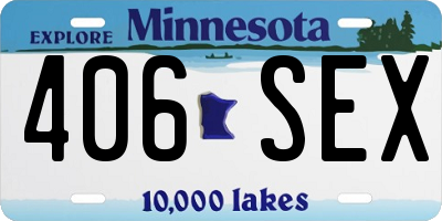 MN license plate 406SEX
