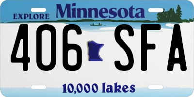 MN license plate 406SFA