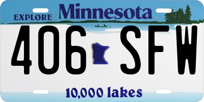 MN license plate 406SFW