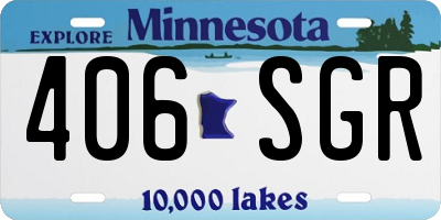 MN license plate 406SGR