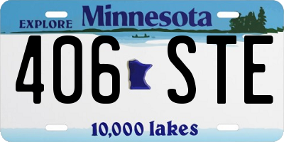 MN license plate 406STE