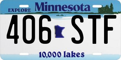 MN license plate 406STF