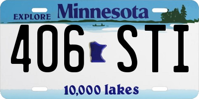 MN license plate 406STI