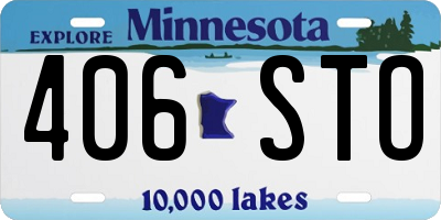 MN license plate 406STO
