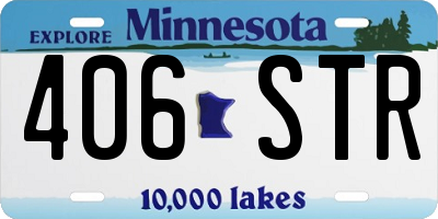 MN license plate 406STR