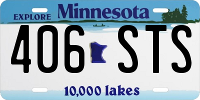 MN license plate 406STS